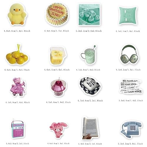 BOMICHI 240 Pcs Colorful Aesthetic Stickers for Scrapbooks,Cute Vinyl Stickers with 4 Different Colorful Themes for Water Bottles Laptop Stickers Skateboard Notebooks Phone Kindle thumbnail 6