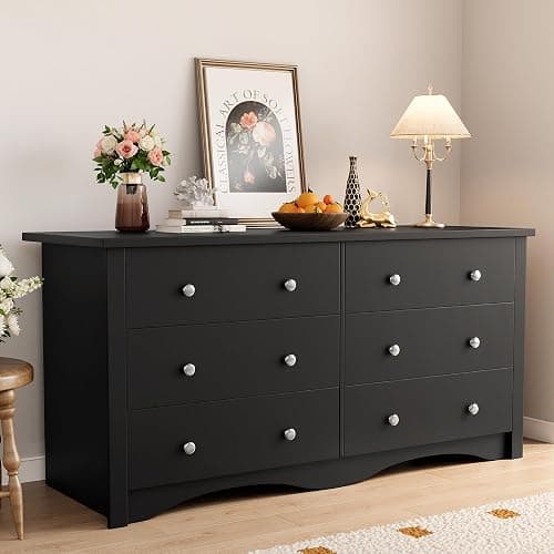 YESHOMY Black Dresser for Bedroom,6 Drawer Dressers, Storage Chest of Drawers for Hallway,Living Room, Entryway thumbnail 6