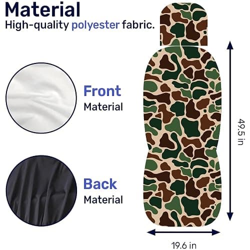 MAKLUVL 2 Packs Dark Camo Car Seat Covers with Matching Headrest Universal Fit Most Vehicles, Automotive Camo Interior Accessories Fits Most Cars, Sedans, Vans, and Trucks thumbnail 4