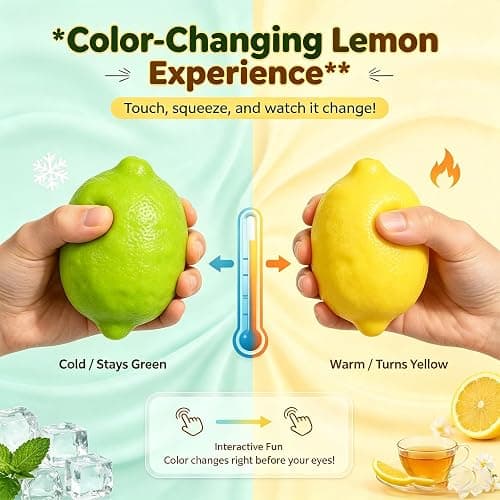 Crunchy Squishy, Slow Rising Squishy Sensory Toys,Stress Relief Fidget Toys | 2PCS Squeezy Squishy Crunchy，ASMR Crunchy Lemon Color Changing Stress Ball, Birthday Gifts &Party Favors thumbnail 4