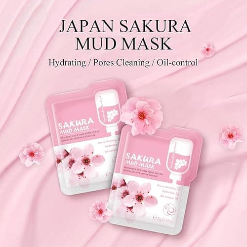 Pamper Gifts for Women, Sakura Skin Care Sets & Kits, Skincare Set for Teenage Girls with Cream,Serum,Toner,Cleanser,Eye Mask,Sleep Mask,Mud Mask,Lip Mask for Exfoliating Hydrating (24PCS) thumbnail 6