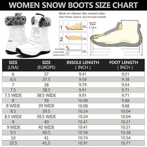 Womens Snow Boots Waterproof Winter Boots Mid-Calf Warm Anti-Slip Lace Up Outdoor Winter Boots thumbnail 2