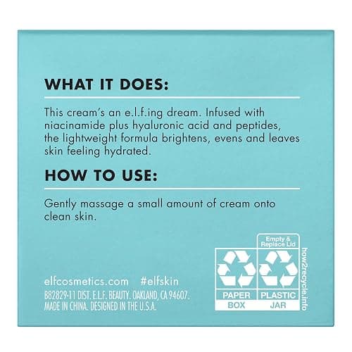 e.l.f. SKIN Holy Hydration! Face Cream, Moisturizer For Nourishing & Plumping Skin, Infused With Hyaluronic Acid, Vegan & Cruelty-Free, 1.76 Oz thumbnail 7