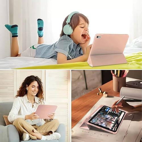 CozyNestCY Cute Christmas Gingerbread Case for 10.9 "Ipad 10Th Cartoon Pink Clouds Cover for Ipad Auto Sleep/Wake Anti-Slip Shockproof Soft Silicone Case Fashion Xmas Shell &Pencil Holder(Girl Women) thumbnail 9