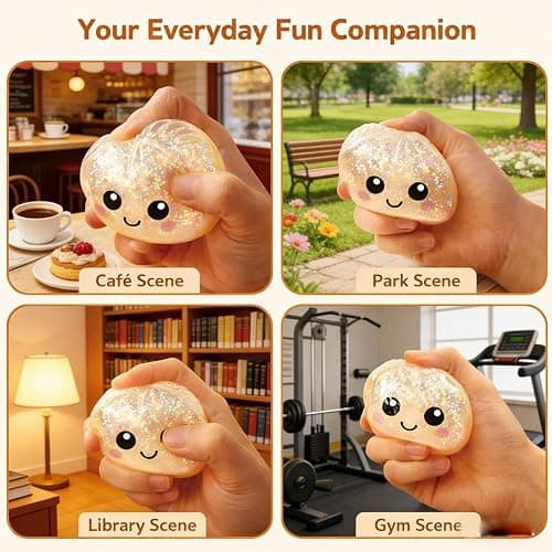 Random Flashy Dumpling Box Soft Toy, Colorful Smile Steamer Baozi Stress Relief Ball, Fun Party Solo Play, 1/2/4 Pieces thumbnail 6