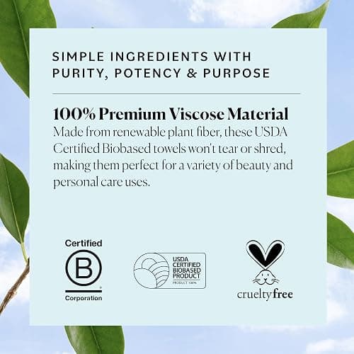 Sky Organics - Gentle Clean Face Towels (1-Pack) - 50 XL Single-Use Face Wipes - Ultra Soft & Dual Textured - Disposable Towel - Makeup Remover Wipes - Cruelty Free - Skin Care Tools - Self Care thumbnail 6