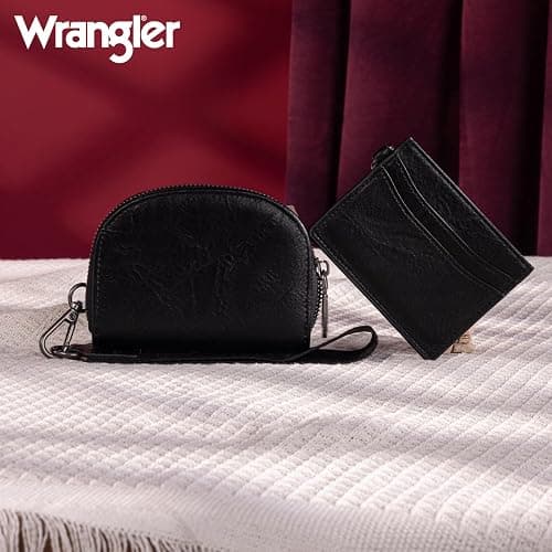 Wrangler KeyChain Wallet Wristlet Wallets for Women Dual Pouch Wristlet Rfid Blocking Credit Card Holder Wallet thumbnail 7
