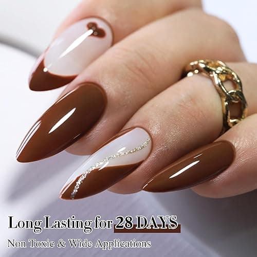 Double Rhythm 15ML Dark Brown Gel Polish Pure Sheer Same Color Same Bottle Soak Off Gel Polish Art Manicure Salon DIY at Home for Women (Deep Brown-A1446) thumbnail 7