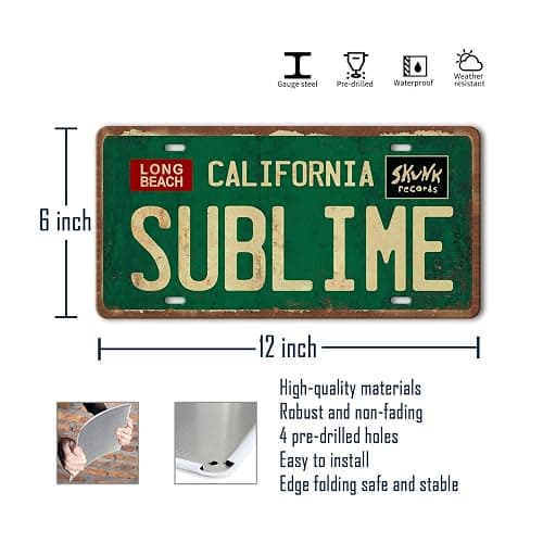 Vintage Metal Tin Sign Long Beach California Sublime Poster Grunge Hippie Room Decor Rock Band Posters Sublime Tapestry Funny Street Signs For Bedroom Wall Aesthetic 90s Bathroom Sign 12 X 6 Inch thumbnail 2