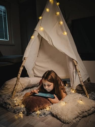 Yoitomehy Snowflake Christmas String Lights, 20 ft 40 LED Battery Operated Christmas Lights, Xmas Decorations Fairy Lights for Bedroom Mantle Window Patio Tree Holiday Room Dorm Decor, Warm White thumbnail 6