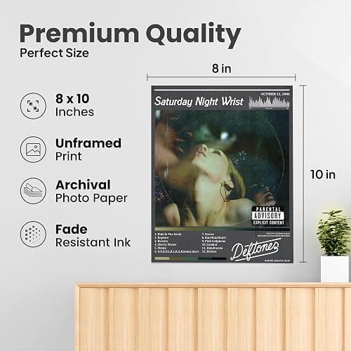 ZUKIY Saturday Night Wrist Deftones Dreamscape - Rock Poster Wall Art 8x10 Unframed - Metal Band Inspired Decor for Bedroom Studio Office - Emo Goth Aesthetic Tapestry Style Print for Music Lovers thumbnail 2