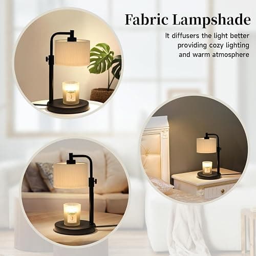 NITOWOLF Candle Warmer Lamp with Timer, Candle Wax Warmer Adjustable Height Candle Lamp Warmer for Jar Candles, Christmas Gifts House Warming Gifts for Women (Black-Upgrade) thumbnail 8