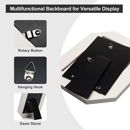 Ibalux 8x10 Picture Frame Photo Frame, Made of Solid MDF Wood with Real Glass, Display Picture 5x7 with Mat or 8x10 without Mat, Vertical and Horizontal for Wall Hanging or Vertical for Tabletop, White thumbnail 6