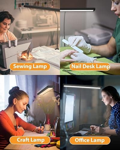 iFalarila 2024 Version Lampe de Bureau 160 LED avec Pince, 3 Modes, Plus Lumineuse, Flexible à 360° avec Adaptateur USB pour Travail, l'Étude ou Lecture thumbnail 7