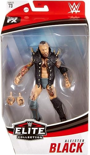 WWE Aleister Black Elite Series #73 Deluxe Action Figure with Realistic Facial Detailing, Iconic Ring Gear & Accessories thumbnail 3