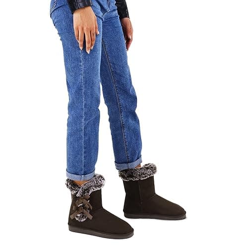 Brown bow boots thumbnail 6