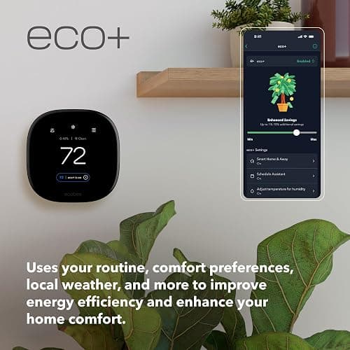ecobee Smart Thermostat Premium with Smart Sensor and Air Quality Monitor - Programmable Wifi Thermostat - Works with Siri, Alexa, Google Assistant, Black thumbnail 10