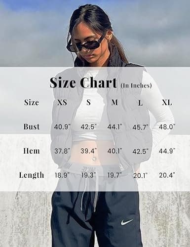 UANEO Womens Cropped Puffer Vest Zip Up Stand Collar Sleeveless Padded Cropped Vest thumbnail 6