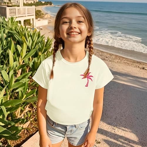 Girls Cute Graphic Tees Kids Hawaiian Beach Shirts Meet Me at The Ocean Shirts Toddler Oversized Tshirt Summer Tops thumbnail 3