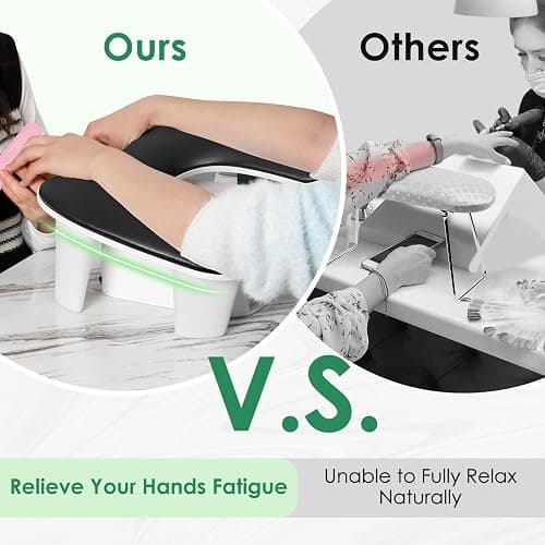 LIONVISON Arm Rest for Nails Tech U Shaped - Comfortable Manicure Nail Hand Rest Pillow Cushion, PU Leather Nail Armrest Stand for Acrylic Nail Art Tech, Quick Installation, Black thumbnail 7