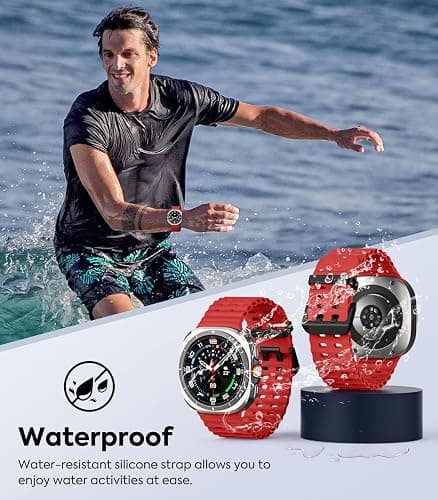 MoKo Sport Band Compatible with Samsung Galaxy Watch Ultra Bands 47mm (2025/2024) Women Men, Breathable Soft Silicone Waterproof Marine Strap Accessories for Samsung Watch 7 Ultra thumbnail 5