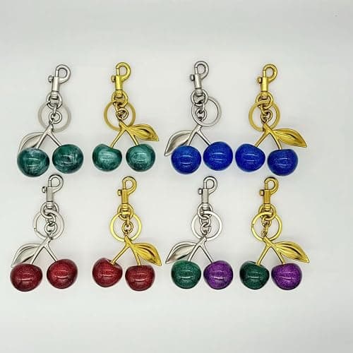 Cherry Bag Charm, Cherry Keychain Hanging Purse Charm Decoration Cute Pendant for Women thumbnail 7