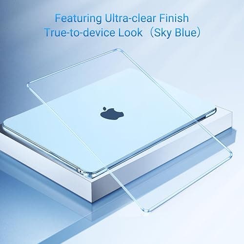 MOSISO Compatible with MacBook Air 13 inch Case M5 2026 M4 2025 M3 M2 2024-2022 A3449 A3240 A3113 A2681, Hard Shell&Keyboard Cover&Screen Film&Type C for MacBook Air 13.6 inch Case, Crystal Sky Blue thumbnail 5