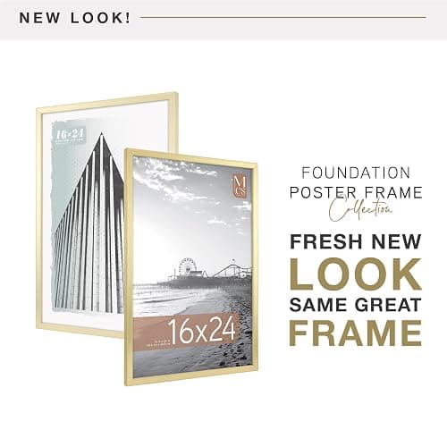 MCS Foundation Poster Frame, 16x24, Brass Traditional | Foundation Collection Poster Frame For Photos & Art Prints, Traditional Style, 16x24 Inch, Brass, 1-Pack thumbnail 4