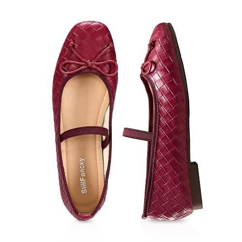StillFancxy Ballet Flats with Bow Square Toe Ballerina Flats Slip on Bowknot Flat Shoes for Women Dressy Comfortable thumbnail 2
