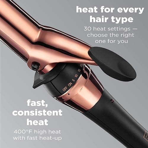INFINITIPRO BY CONAIR Rose Gold Titanium 1 1/4-Inch Curling Iron, 1 ¼ inch barrel produces loose curls – for use on medium and long hair thumbnail 3