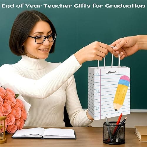 FOGWOWO 36Pcs Back to School Gift Bags Teacher Gift Bags Bulk School Gifts Bag with Handles,Pencil Notebook Line Teacher Appreciation Gifts End of Year Teacher Gifts Bags for Graduation Retirement Wrapping Supplies thumbnail 5