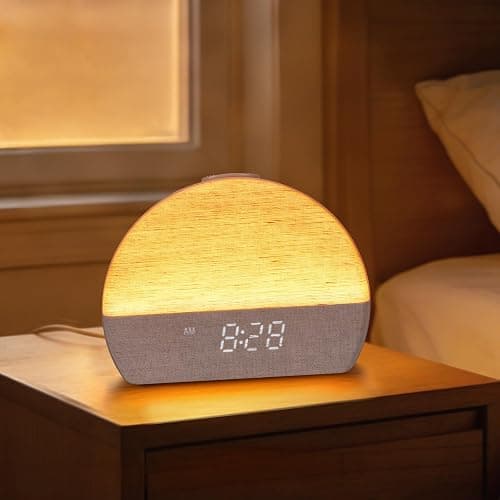 Sunrise Alarm Clock Bedside,Wake Up Light Sunrise Alarm Clock with 11 RGB Lights,Digital Dimmable Alarm Clock for Bedroom,White Noise Machine with 30 Sleep Sounds,Sunlight Alarm Clock,Sleep Aid Gift - Image 1