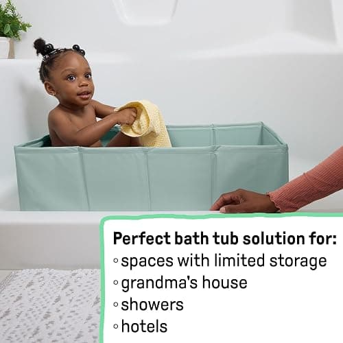 Ingenuity Tuckaway Toddler Folding Tub, Converts Shower to Tub, Folds to Store, Easy to Clean, No Assembly Required, Portable Baby Bathtub for Travel, 12M-5Y thumbnail 10