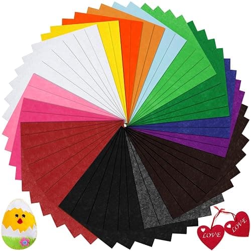 KaKaPops Thin Felt Fabric Sheets, Assorted Colors Soft Felt Sheets for Crafts DIY Patchwork Sewing Projects Decoration (Soft 15 Colors, 8×12 inches) - Image 1