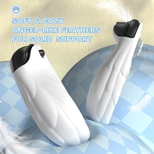 PlayVital Magic Wings Protective Case with Stand for Nintendo Switch 2 | Joycon Silicone Grips, PC Console Hard Shell, 2 Joystick Caps | Cute Animal Accessories Dockable Cover for Switch 2 - White thumbnail 3