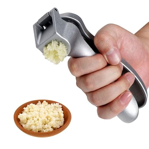 Garlic Press, Garlic Mincer Easy-squeeze Ergonomic Handle, Rust Proof, No Need To Peel, Professional Ginger Press & Garlic Crusher with Handy Cleaning Brush- Dishwasher Safe thumbnail 3