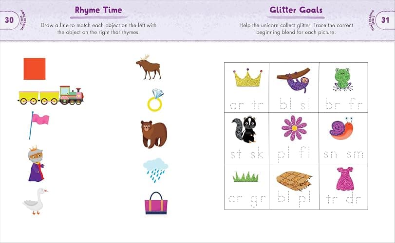 Kindergarten Activity Book Unicorns: 75 Games to Practice Early Reading, Writing, and Math Skills (School Skills Activity Books) thumbnail 7