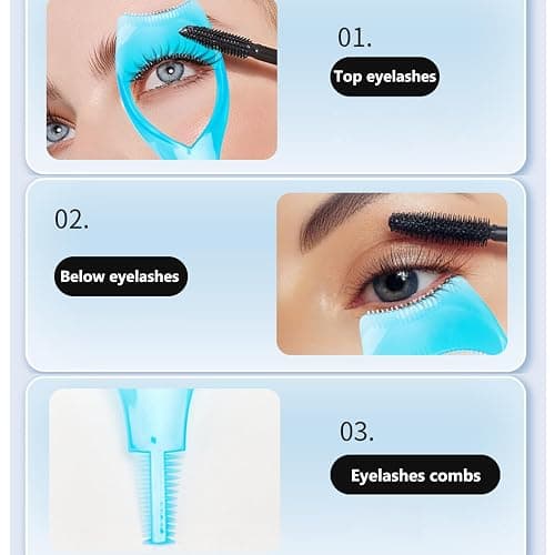 ELTONGUU Eyelash Separator Tool Mascara Shield Guard Magic Useful Cosmetic Comb Applicator Helper Guide Card Tool 3 in 1 Upper Lower Mascara Applicator Guard Lash Buddy Blush thumbnail 3