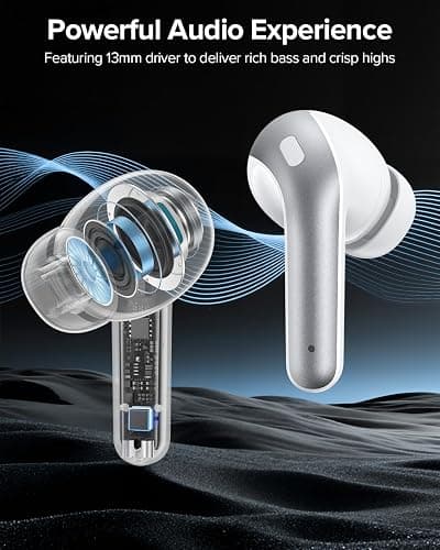 TAGRY Bluetooth Headphones True Wireless Earbuds 60H Playback LED Power Display Earphones with Wireless Charging Case IPX5 Waterproof in-Ear Ear buds with Mic for TV Smart Phone Laptop Computer Sports thumbnail 4