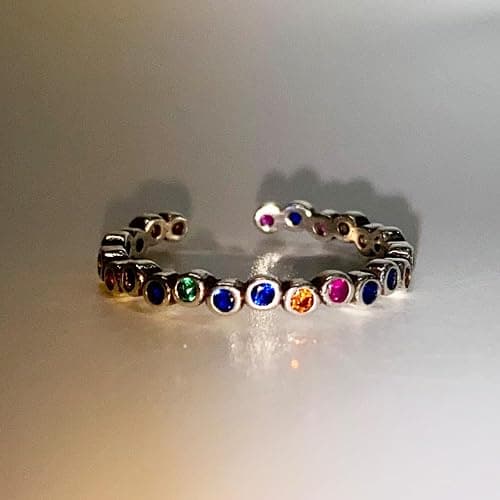 CH.yishi Handmade 925 Sterling Silver Ring Adjustable Stacking Ring Vintage Statement Ring Personalized Jewelry for Women & Men thumbnail 2