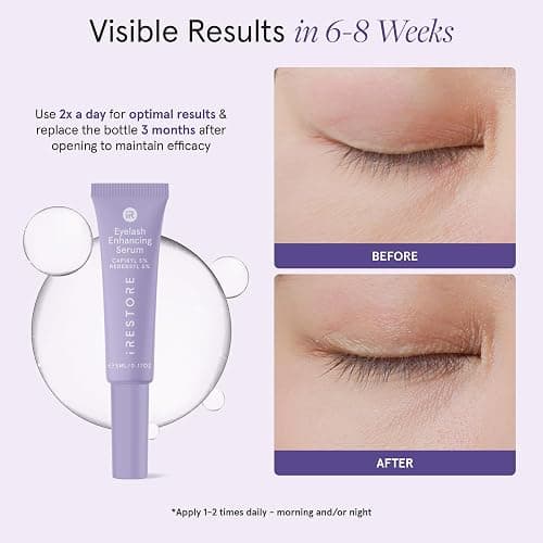 iRESTORE Eyelash Growth Serum | Vegan Prostaglandin Free & Non Irritating | For Thicker, Fuller, Longer and Gorgeous Eye Lashes | Lash Enhancing Serum | 3 Month Supply 5ml thumbnail 2