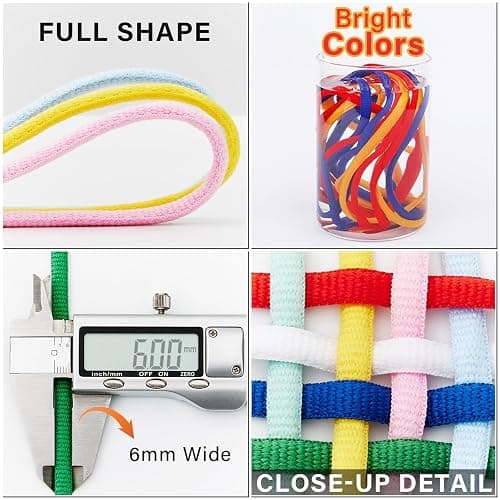 Stepace [2 Pairs Half Round Shoe Laces for Sneakers 76cm - 182cm Length 22 Color Shoelaces thumbnail 9
