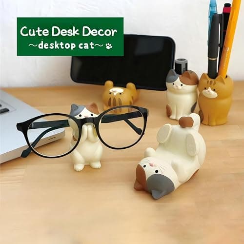 Eysinyge Resin Cat Figurine Phone Stand - Sturdy Design to Hold Smartphones Without Tipping, Cute Phone Holder Gift for Cat Lovers, Desk Decor Accessory 5.7 oz 3.3 x 2.3 x 2.0 in thumbnail 7
