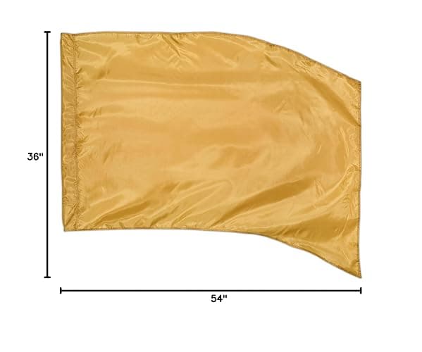 Gold Color Guard Flag, Curved Rectangle Solid Color Flag for Practice, Made of Easy to Clean Polyester Habutai thumbnail 2