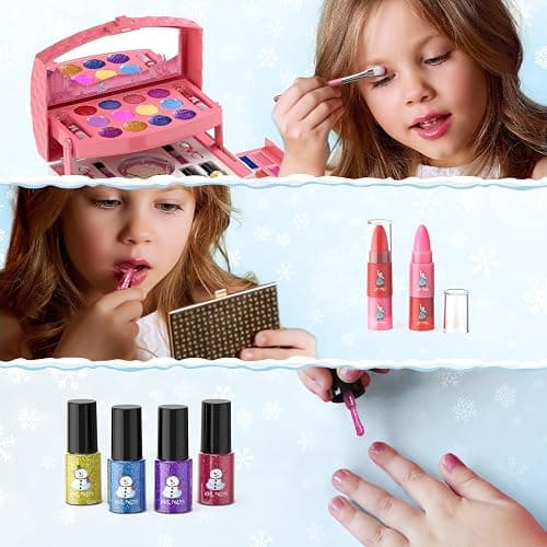 SOFIA-PERRYHOME Kids Makeup Set for Girl 56 Pcs Washable Real Cosmetic, Non-Toxic Frozen Toys Toddler Makeup Kit, Princess Dress up Christmas & Birthday Girl Gift for 3 4 5 6 7 8 9 10 11 12 Year Old Girls thumbnail 6