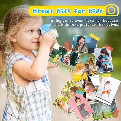 Seckton Upgrade Kids Selfie Camera, Christmas Birthday Gifts for Boys Age 3-9, HD Digital Video Cameras for Toddler, Portable Toy for 3 4 5 6 7 8 Year Old Boy with SD Card-Blue thumbnail 4