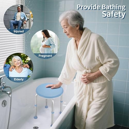 pxsulliao FSA/HSA Adjustable Swivel Bath Seat Shower Chair for Inside Shower, Shower Seat for Inside Tub Bathroom Bench Bath Chair for Elderly and Disabled,Eligible 350 lbs Adjustable Shower Stool thumbnail 7