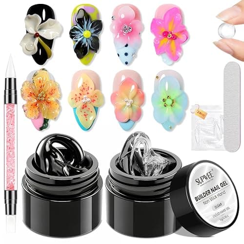 3d Gel Nail Art Sculpture Gel for Nail Art, Clear Black Non Stick Hand Hard | Hard Gel for Nails Home Manicure, Nail Salon, Nail Charms, Solid, Extension, Carving, Molding Gels 5g/0.18Oz - Image 1