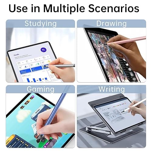 Stylus (5 Pcs), 2-in-1 Stylus Pen for Touch Screen, High Precision and Sensitivity, Suitable for iPhone/ipad/Android Tablets, Compatible with All Touch Screens (Black/White/Blue/Rose Gold/Silver) thumbnail 7