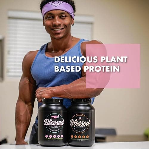 Blessed Vegan Protein Powder - Plant Based Protein Powder Meal Replacement Protein Shake, 23g of Pea Protein Powder, Dairy Free, Gluten Free, No Sugar Added, 30 Servings (Strawberry Mylk) thumbnail 6